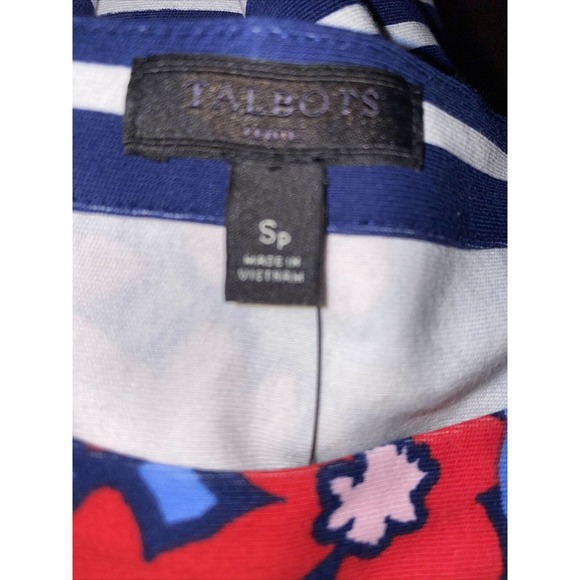 TALBOTS SP NWOT Striped Pullover Dress Floral Boat Neck several sizes - Picture 3 of 6